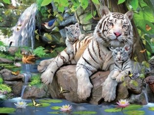 Пазл Super 3D "Белые тигры Бенгалии", 100 деталей фото книги