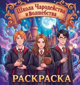 Школа чародейства и волшебства. Раскраска фото книги