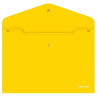 Папка-конверт на кнопке Berlingo "City Style", А4, 200 мкм, непрозрачная, желтая. Арт. EFb_04405 фото книги 2
