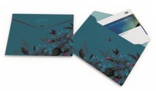 Папка-конверт на кнопке "Night illusion", А4, морская волна фото книги