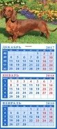 Календарь квартальный на магните на 2018 год "Год собаки. Такса в саду" фото книги