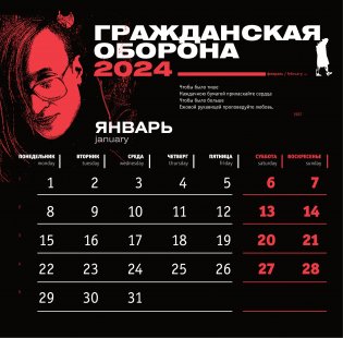 Егор Летов. Гражданская Оборона. Календарь на 2024 год фото книги 2