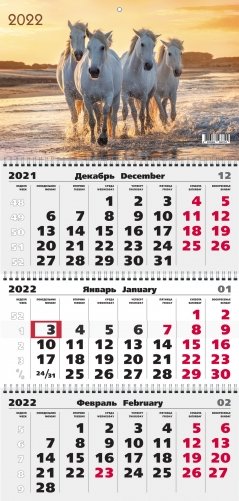 Квартальный календарь на 2022 год "Дикие животные. 4", 305х680 мм фото книги 2