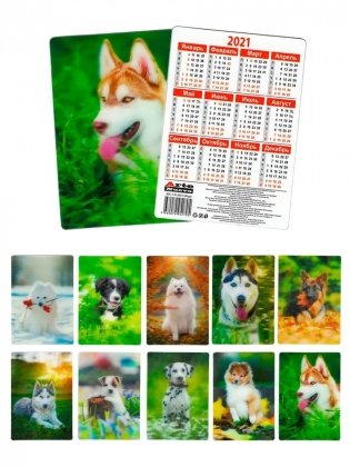 Календарь пластиковый карманный "Собаки" фото книги