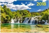 Водопад на реке. Календарь настенный квартальный трёхблочный на 2018 год фото книги