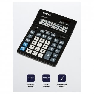 Калькулятор настольный Eleven Business Line CDB1201-BK, 12 разрядов, двойное питание, 15520535мм, черный. Арт. CDB1201-BK фото книги 2
