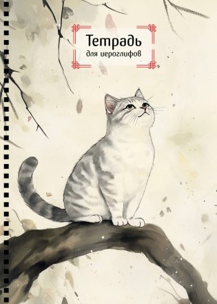 Тетрадь для иероглифов на пружине (Игривый котик) фото книги