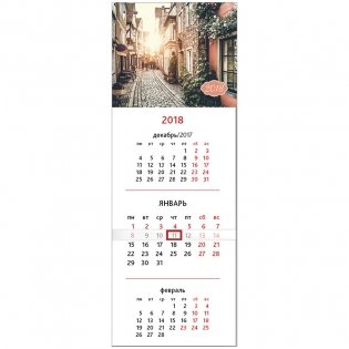 Календарь квартальный отрывной "Уютный уголок", на магните, с бегунком, 75x205 мм, на 2018 год фото книги