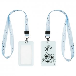 Бейдж вертикальный MESHU Cat day, 110*70мм, лента с карабином, 3D печать, опп пакет с европодвесом фото книги 2