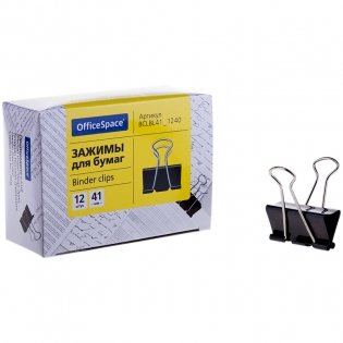 Зажимы для бумаг, 41 мм, 12 штук фото книги