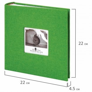 Фотоальбом "Brauberg", на 200 фото 10х15 см, ткань, цвет зеленый фото книги 9