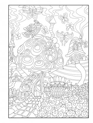Creative Haven Whimsical Houses Coloring Book фото книги 13