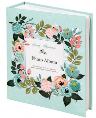 Фотоальбом "Цветочный узор", на 304 фото 10x15 см, твердая обложка фото книги