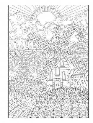Creative Haven Whimsical Houses Coloring Book фото книги 14