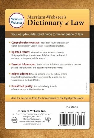 Merriam-Webster's Dictionary of Law фото книги 6
