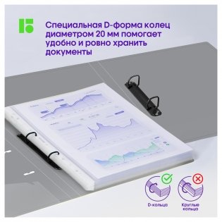 Папка на 2 кольцах Berlingo Metallic, 24 мм, 1000 мкм, серебряный металлик, D-кольца, с внутр. карманом. Арт. RB4_2D396 фото книги 4