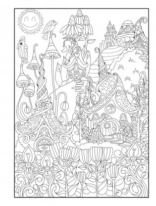 Creative Haven Whimsical Houses Coloring Book фото книги 10