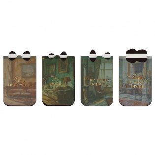 Закладки магнитные для книг, 4шт., MESHU "Aristocratic", матовая ламинация, фольга фото книги 5