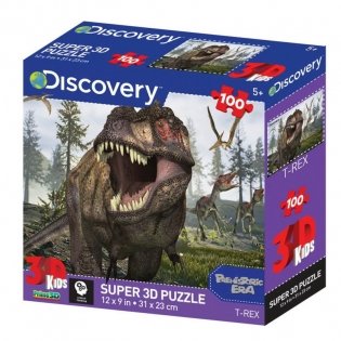 Пазл Super 3D "Тираннозавр", 100 деталей фото книги