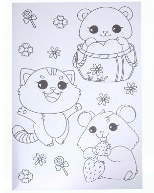 MAXI-раскраска с наклейками. Кавайи (+150 наклеек) фото книги 3