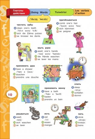 Иллюстрированный словарь для начинающих на английском, немецком, французском и русском фото книги 11