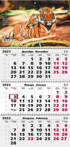 Квартальный календарь на 2022 год "Символ года. 4", 305х680 мм фото книги 2