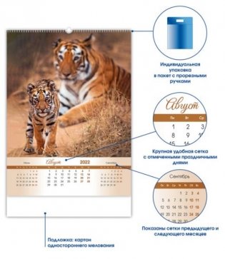 Тигры. Календарь настенный на 2022 год фото книги 4