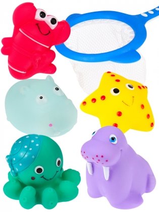 Набор игрушек для купания "Акула и морские жители-2" (5 штук) фото книги