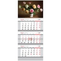Календарь "Standard. Розы", квартальный, с бегунком, на 2017 год фото книги
