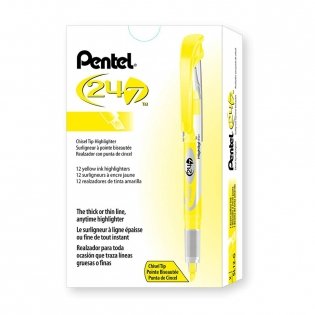 Текстовыделитель текста "Pentel 24/7", жидкие чернила, 1-3,5 мм, желтый фото книги 2