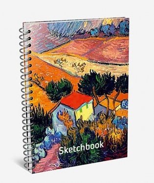 Скетчбук "Ван Гог. Пейзаж с домом и пахарем" (А5) фото книги