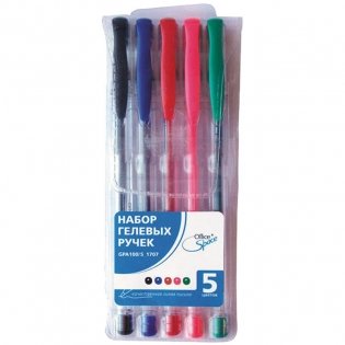 Набор гелевых ручек "OfficeSpace", 5 цветов, 1 мм фото книги 4