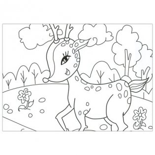 Раскраска по номерам "Животные", А4, с восковыми мелками, 4 рисунка фото книги 6