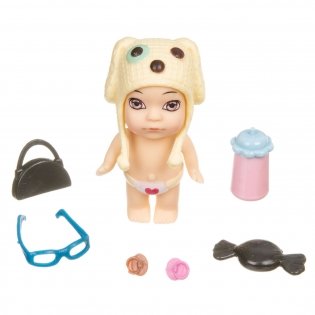 Набор игровой Bondibon "Куколка OLY", в шапочке-ушанке с животным и аксессуарами в банане, девочка, 8 см, арт. 3370-B фото книги 2