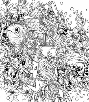 Водные миры. Раскраски за гранью воображения фото книги 13