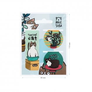 Закладки магнитные для книг, 3 шт., MESHU "Juisy cat". Арт. MS_46722 фото книги 3