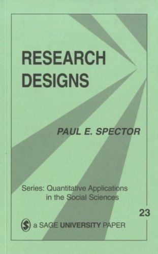 Research Designs by Paul E. Spector фото книги