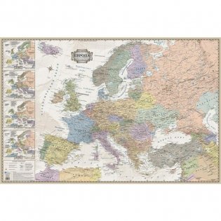 Настенная карта "Политическая карта Европы", 1:5,3 млн, ретро стиль фото книги