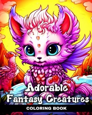 Adorable Fantasy Creatures Coloring Book: Cute Kawaii Coloring Pages with Baby Mythical Creatures фото книги