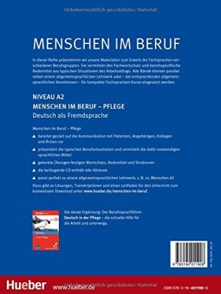 Menschen im Beruf - Pflege A2: Deutsch als Fremdsprache (+ Audio CD) фото книги 2