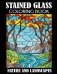 Stained Glass Coloring Book: Nature and Landscapes фото книги маленькое 2