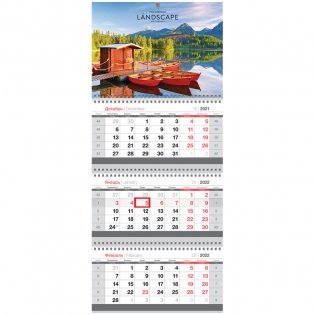 Календарь квартальный на 2022 год "Mini. Великолепный пейзаж", 195x445 мм фото книги