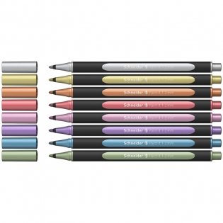 Набор капиллярных металлизированных ручек Schneider "Paint-It 020 " 8 цв., 1-2 мм, европодвес. Арт. ML02011502 фото книги 3