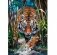 Алмазная мозаика, блестящая "Тигр на охоте", 40х50 см (с подрамником, с частичным заполнением) фото книги маленькое 2