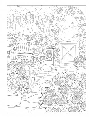 Creative Haven Gorgeous Gardens Coloring Book фото книги 6