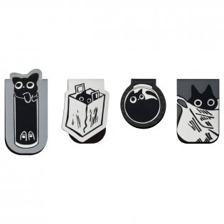 Закладки магнитные для книг, 4 шт., MESHU "Кошачьи будни", софт-тач. Арт. MS_66071 фото книги 4