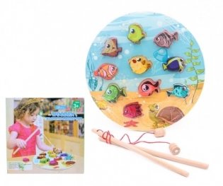 Деревянная игрушка "Магнитная рыбалка. Цветные рыбки" фото книги