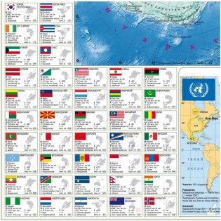 Мир Политический + Инфографика настенная карта фото книги 3