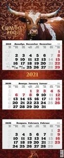 Символ года. Календарь квартальный трёхблочный Премиум ТРИО на единой подложке на 2021 год фото книги