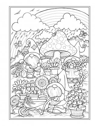 Creative Haven Garden Gnomes Coloring Book фото книги 8